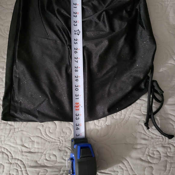 Shimmer Black Front Cut-Out Lace-Up Back Mini Dress - Picture 7 of 8